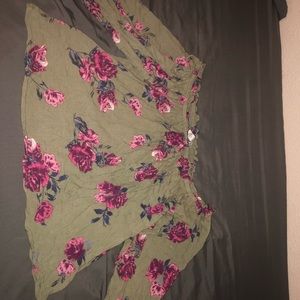 Green floral shirt